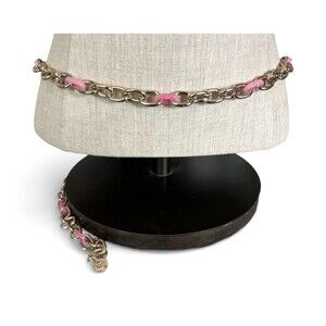 Kate Spade Pink Paddle Lock Chain Belt  Size L / XL  NWT  Boho Hippie